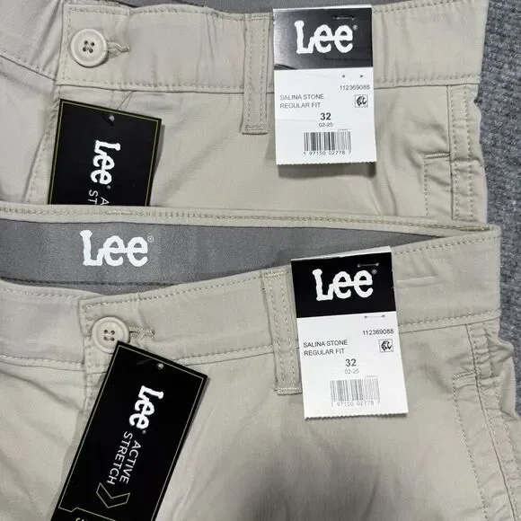 Lee Cargo Shorts Mens 32 Beige Khaki Active Stretch Motion Flex - Picture 3 of 10